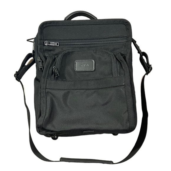 TUMI Nylon Leather Trim Messenger Bag - Picture 10 of 13